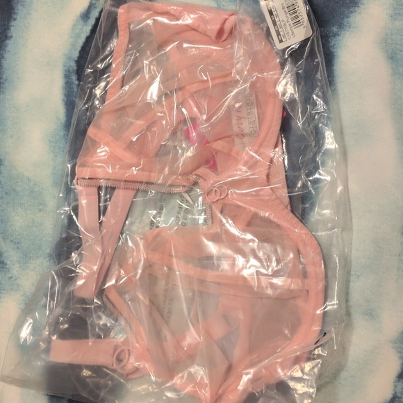 NEW VALENTINE'S DAY Pink Mesh Bra & Panty Set By Curvy Kate Sz 38G & XL Sheer - Picture 9 of 12